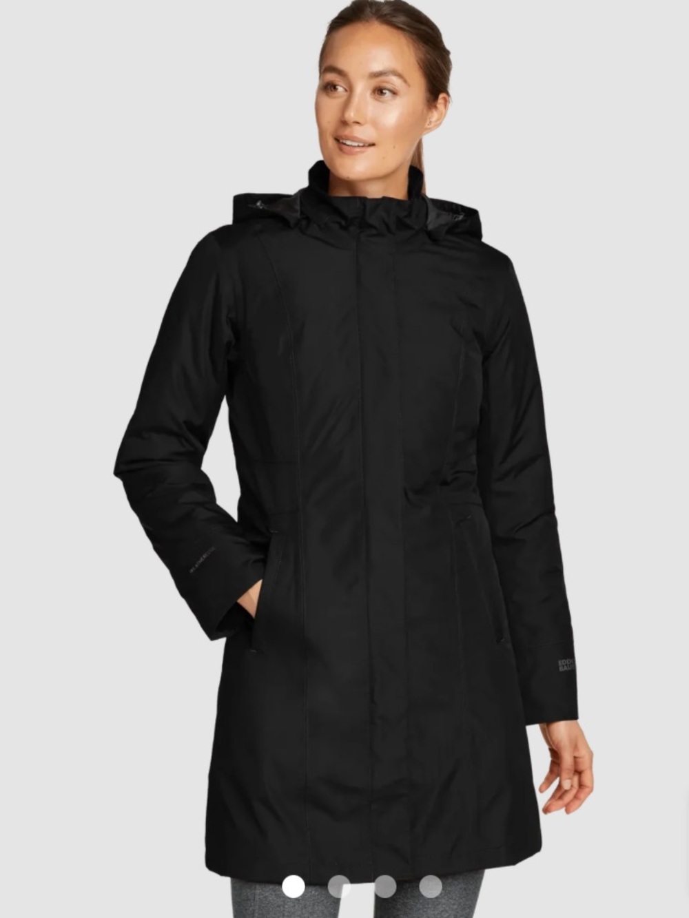 Eddie Bauer Women’s Girl on the Go Insulated WeatherEdge Trench Coat Black Large